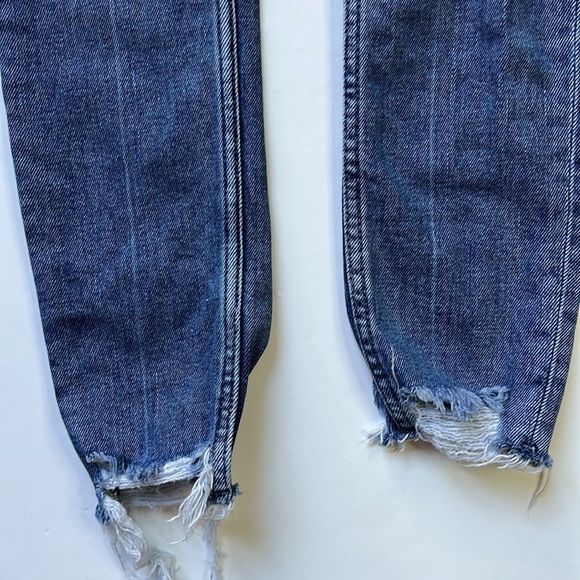 ZARA Distressed High Rise Skinny Jeans Raw Hem Size 4 - Picture 6 of 6